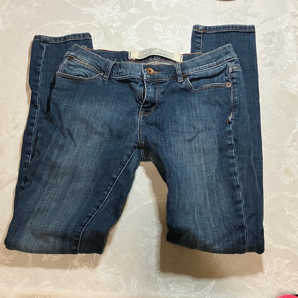 Superdry Women's Dark Blue Straight Leg Jeans